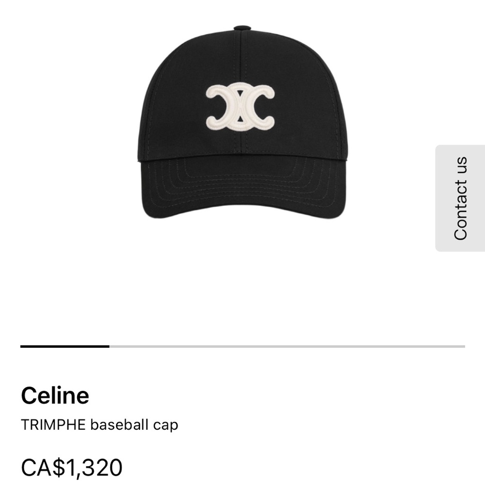 Celine Black TRIMPHÉ Baseball Cap